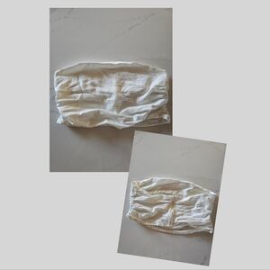 Belgian Tube Top, zipper and hook in back.     Color: Off-White